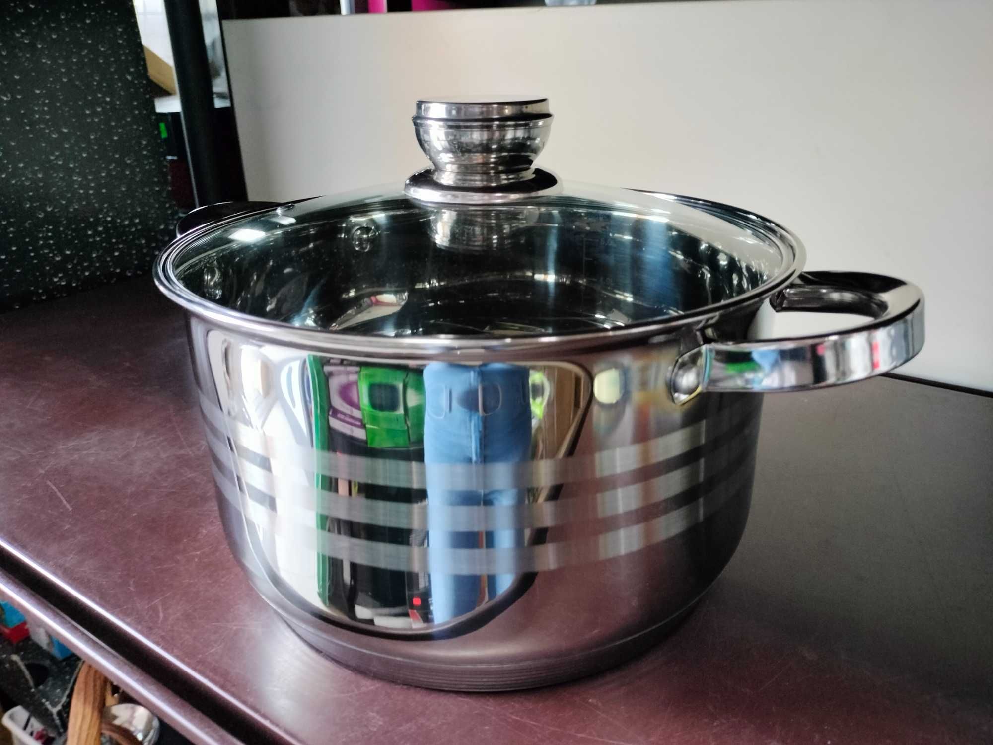 Garnek duży na bigos zupę dla dużej rodziny indukcja śr>24cm wys14,5cm