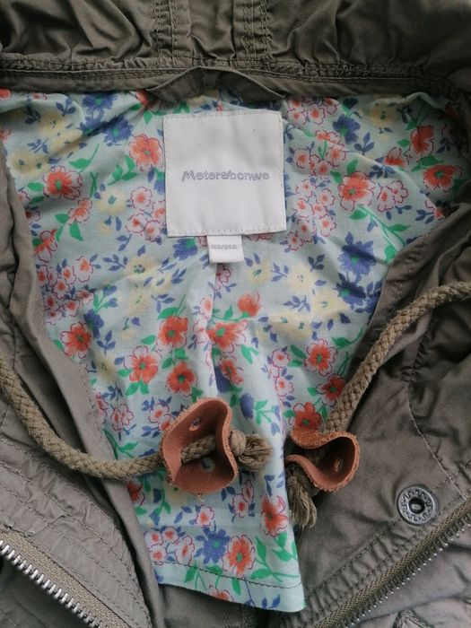 Lekki płaszczyk/ kurtka parka  oliwkowa XS /S śliczna