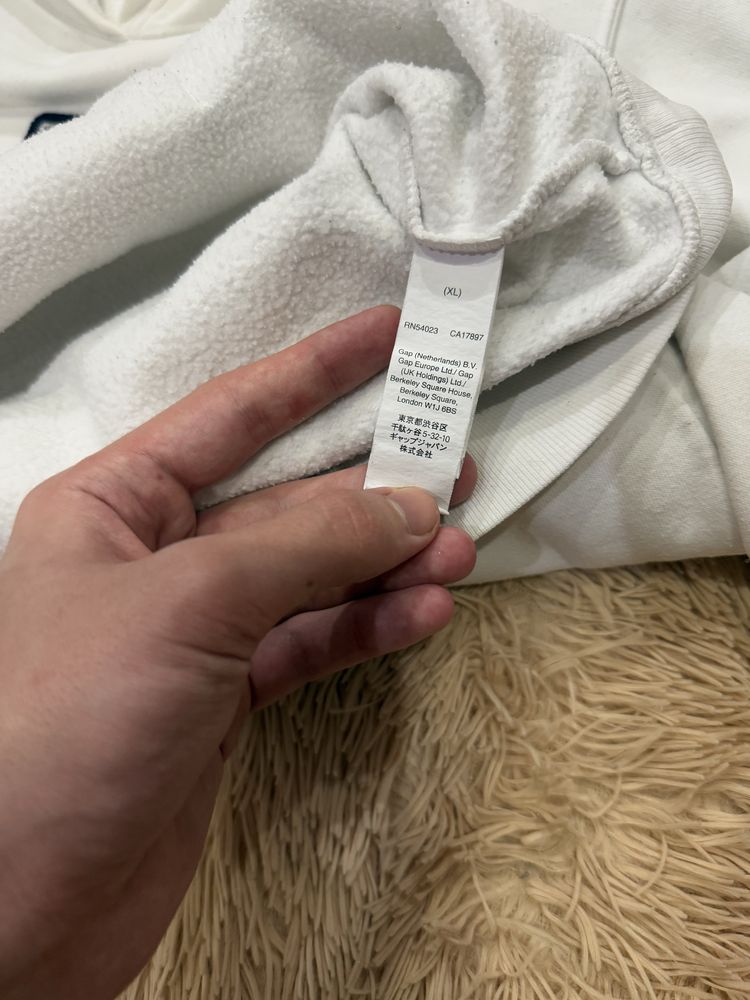Белая кофта худи gap big logo гэп геп большой логотип оригинал xl