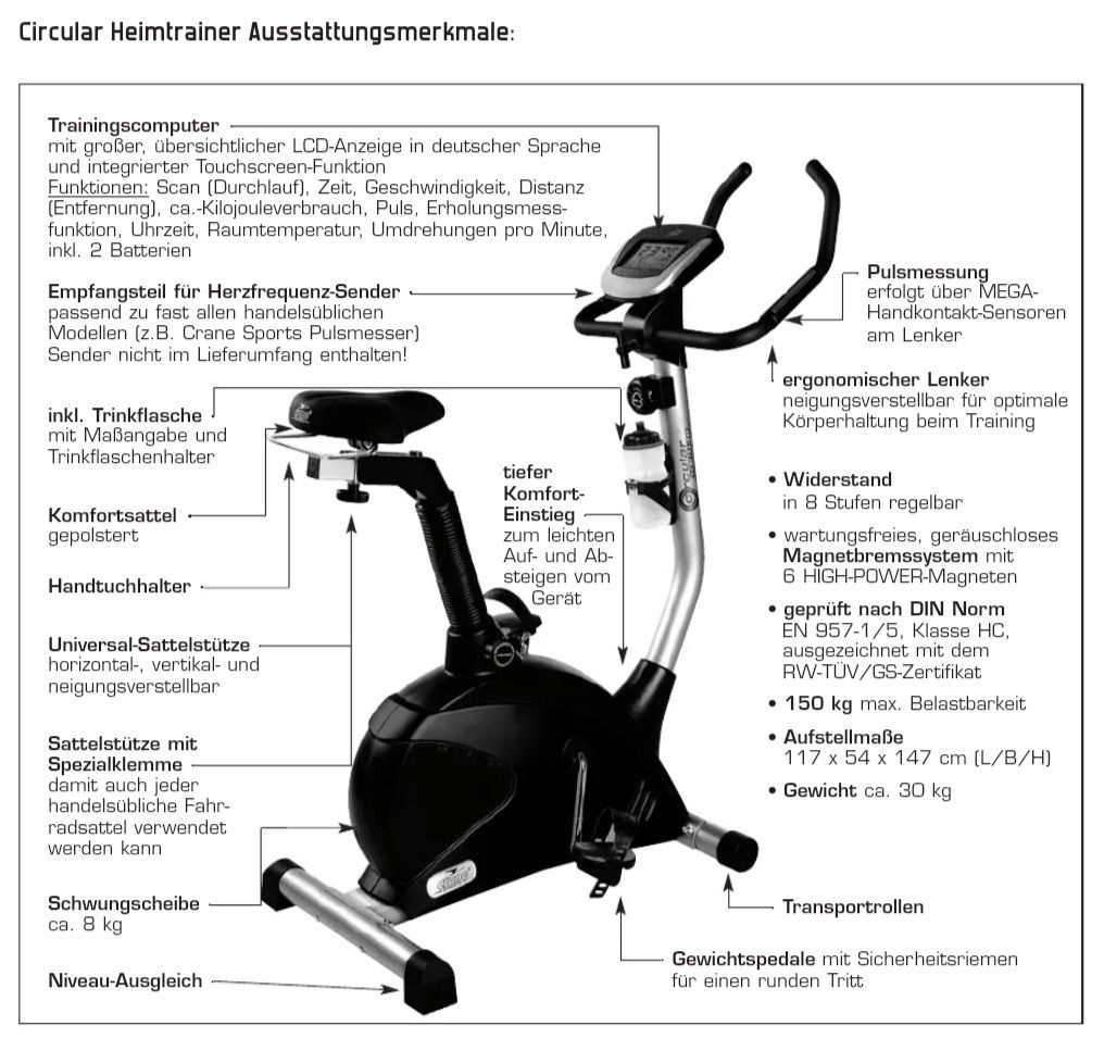 Rowerek stacjonarny do 150kg Crane Circular Hometrainer