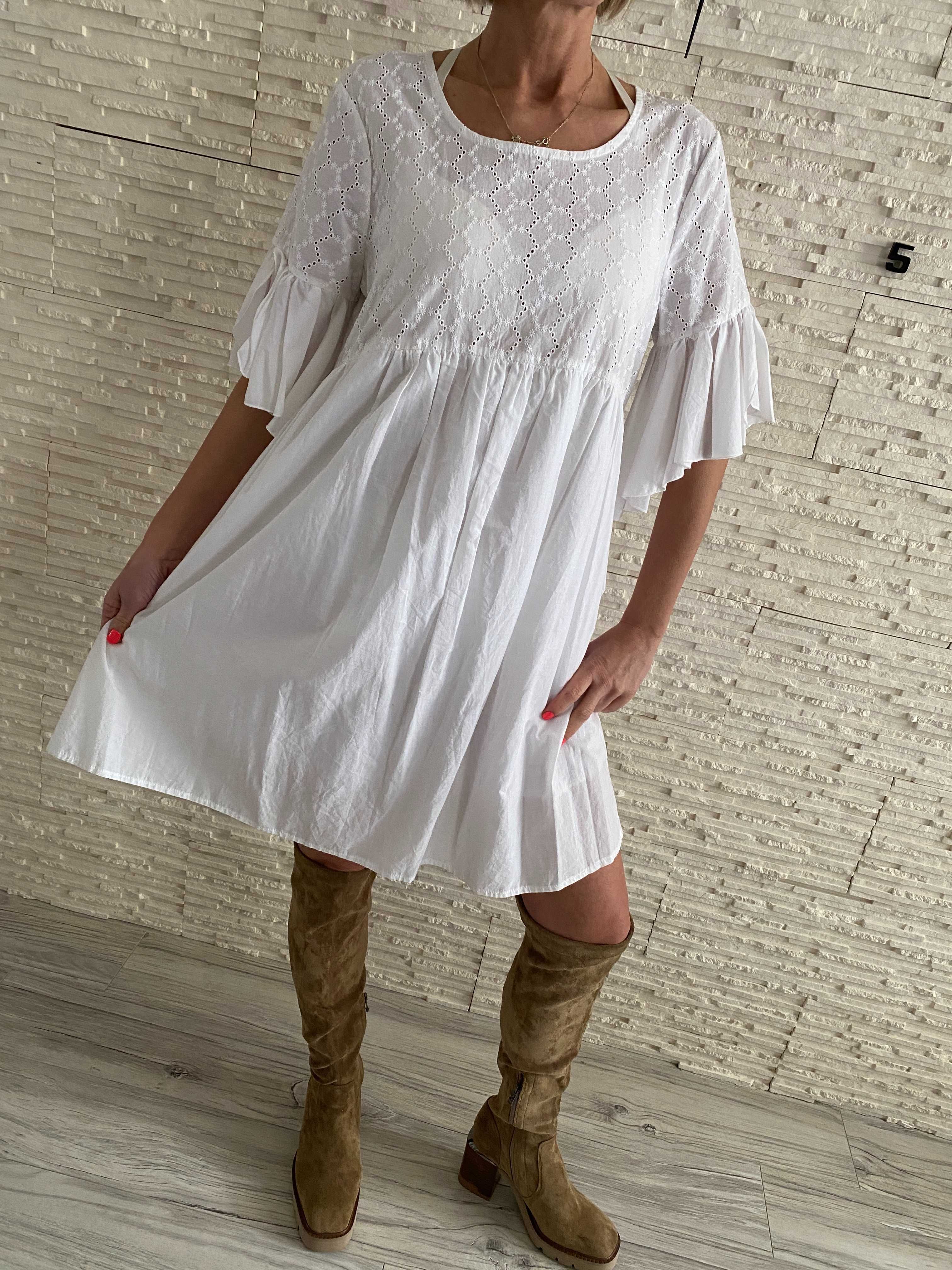 Cocomore nowa lekka sukienka w stylu boho - azur M