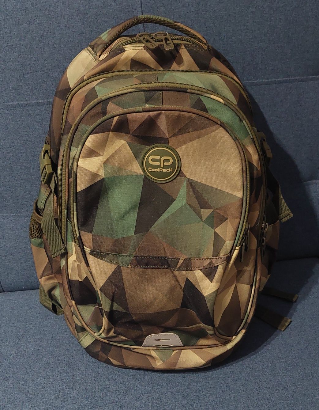 Plecak coolpack zielony brązowy geometryczny wzór