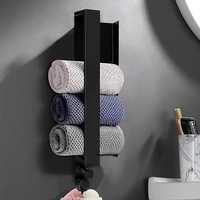 Uchwyt łazienkowy na ręczniki wieszak 43cm, samoprzylepny, czarny,nowy