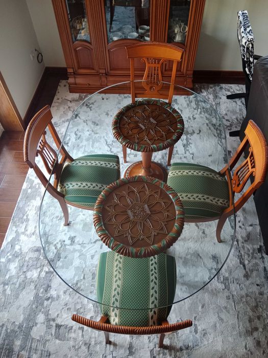 Mesa de vidrio + 4 cadeiras (como novo)