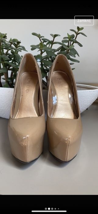 Szpilki platforma nude/bez BEBO 36