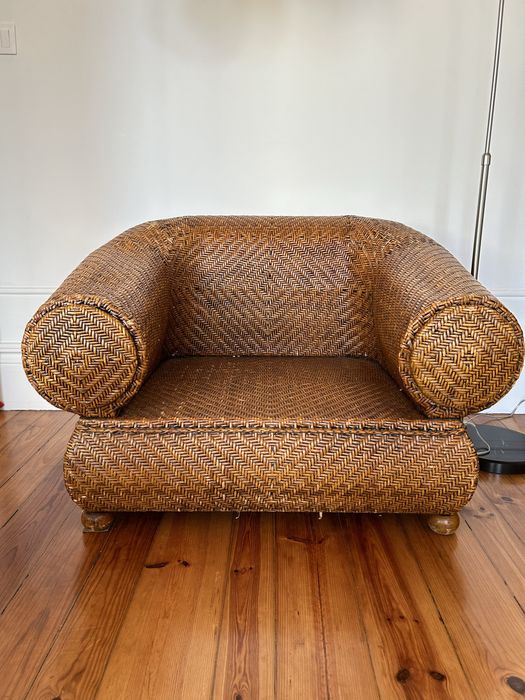 Cadeirão/Poltrona Vintage em Palhinha