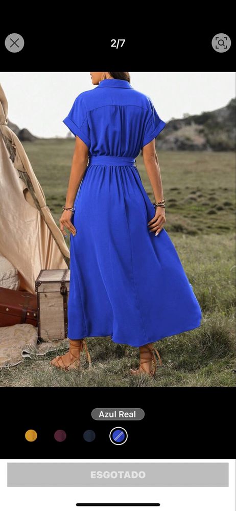 Vestido midi com cinto