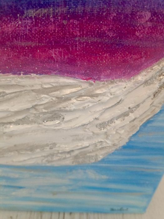 Obraz łabędzie strukturalny rękodzieło akryle