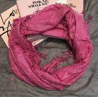 Apaszka szal chusta szalik róż wiskoza 95x95 cm