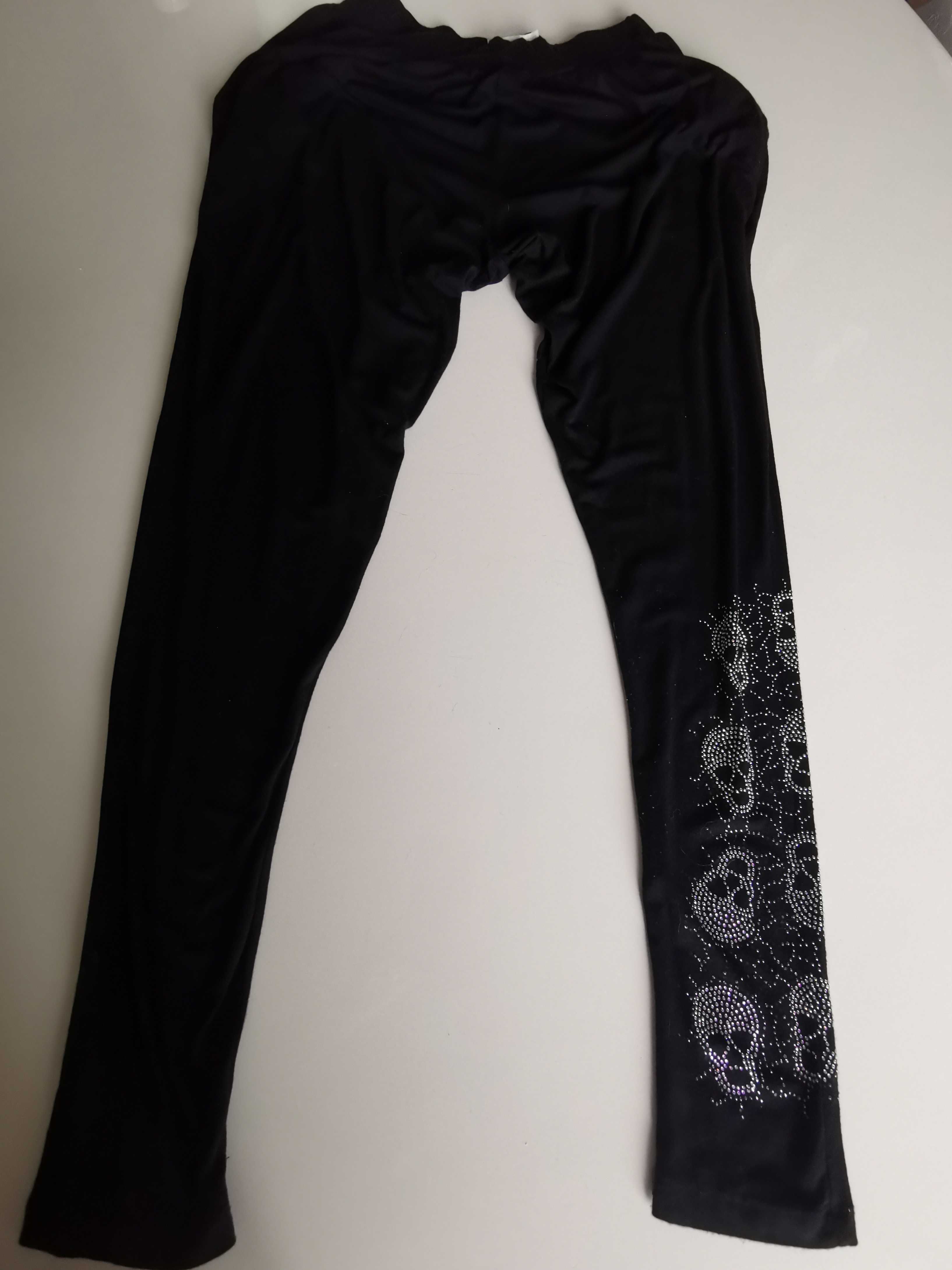 Philipp Plein czarne legginsy spodnie dres r.S r.M kultowe czaszki