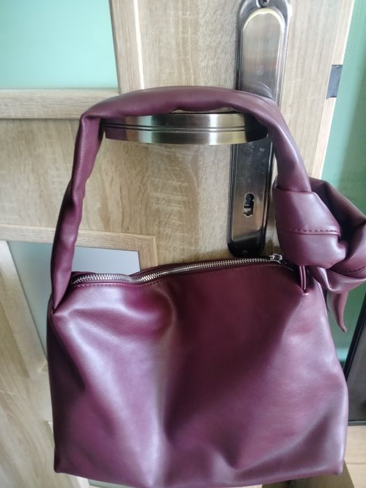 Torebka damska miękka Puccini zamek śliwka burgund nowa
