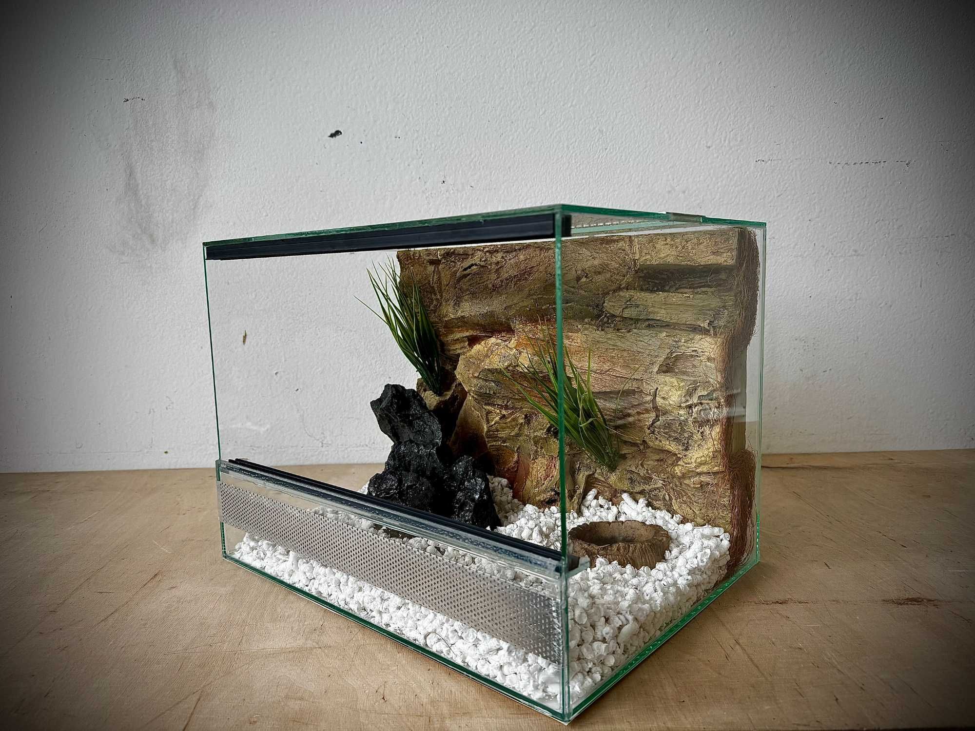 Terrarium szklane z pustynnym wystrojem 40x30x30 cm. AlleTerra