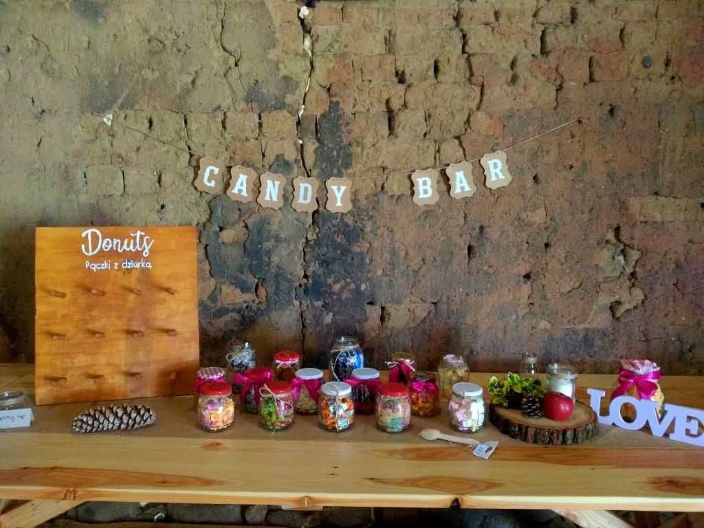 weselny napis Candy Bar, wesele, ślub, słodycze, eko, rustykalny
