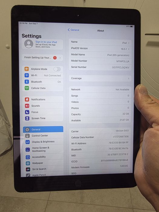 iPad 8 покоління. Space Grey. 32гб. LTE. Сімкарта. Гарантія