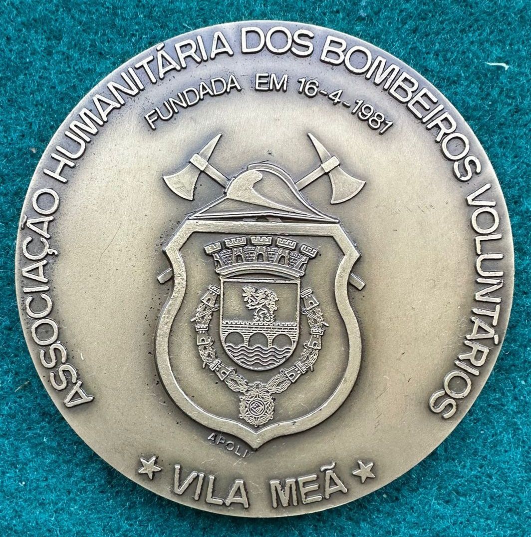 Medalha comemorativa em bronze bombeiros