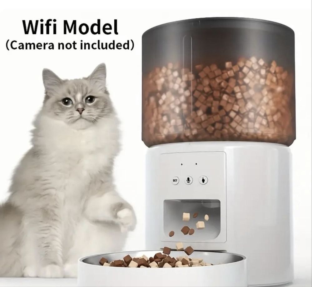 Автоматична кормушка з таймером і Wi-Fi | Годівниця для котів і собак
