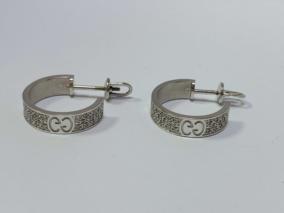 Сережки 585 проби з діамантами