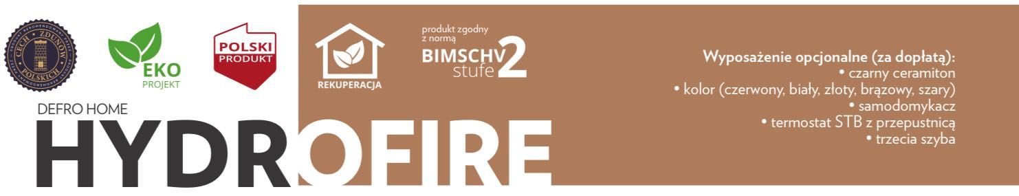 DEFRO HOME Hydrofire 9 kW piec kominek na drewno z płaszczem wodnym