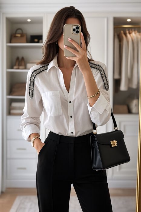 Biała koszula zara z podwijanymi rękawami