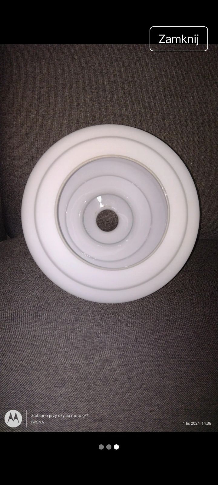 Oryginalny klosz do lampy z lat 60-70.