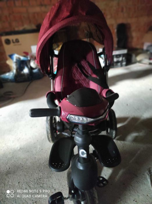 Дитячий триколісний велосипед коляска CROSSER T-350 ECO Бордовий