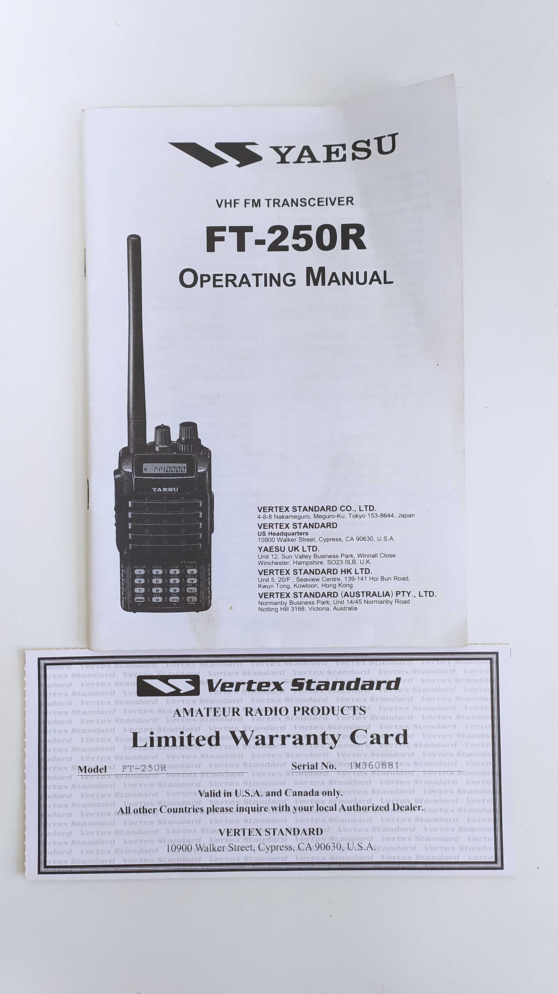 Rádio Yaesu VHF FM FT-250 R