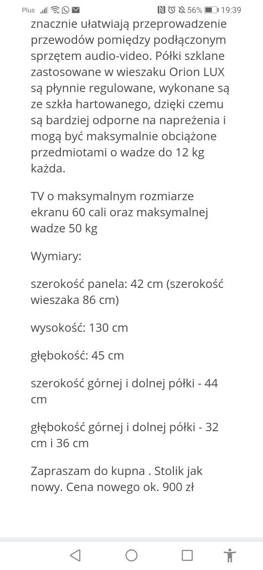 Wieszak Rtv Huberus z półkami