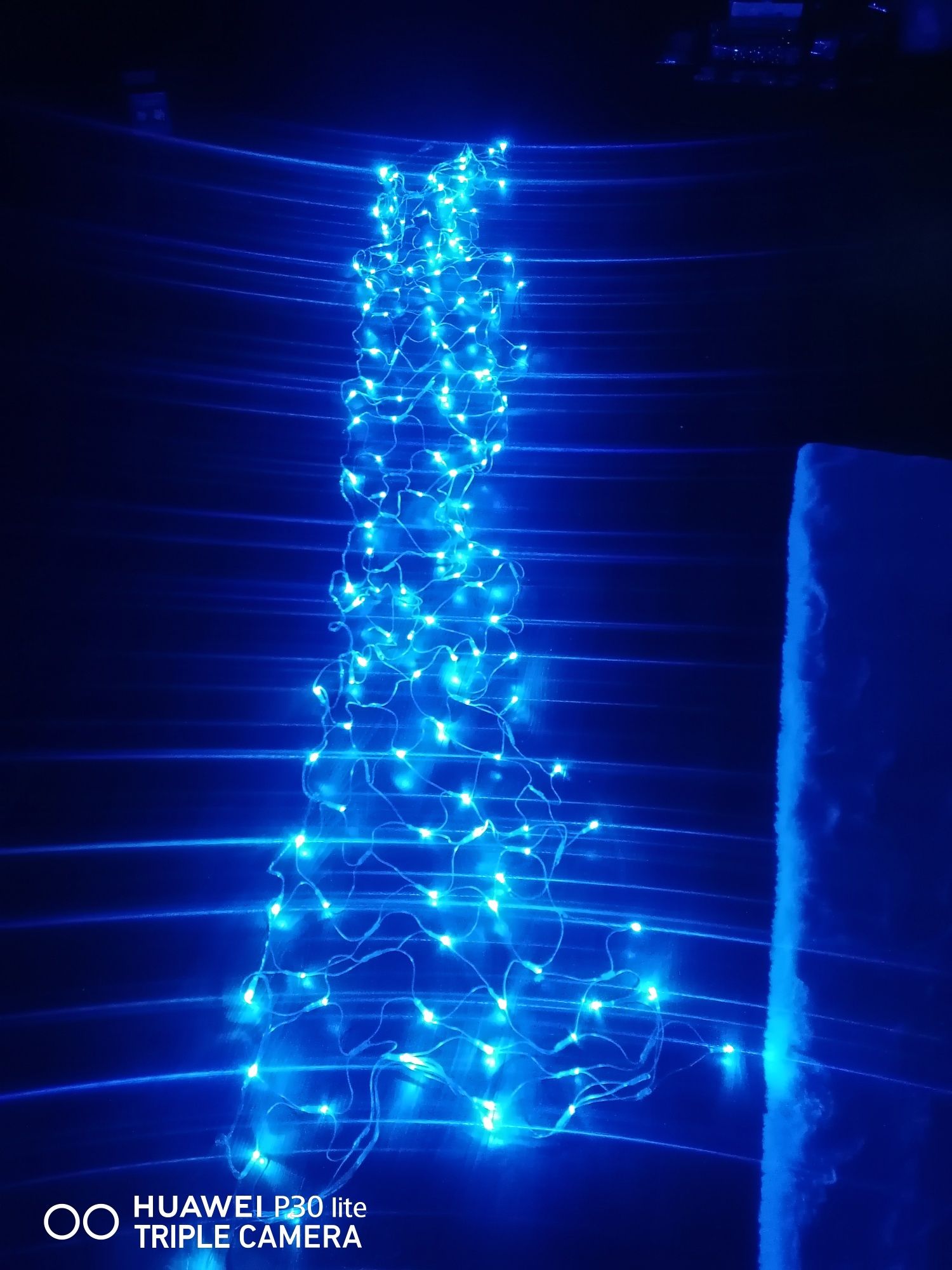 Kurtyna led- niebieskie światło