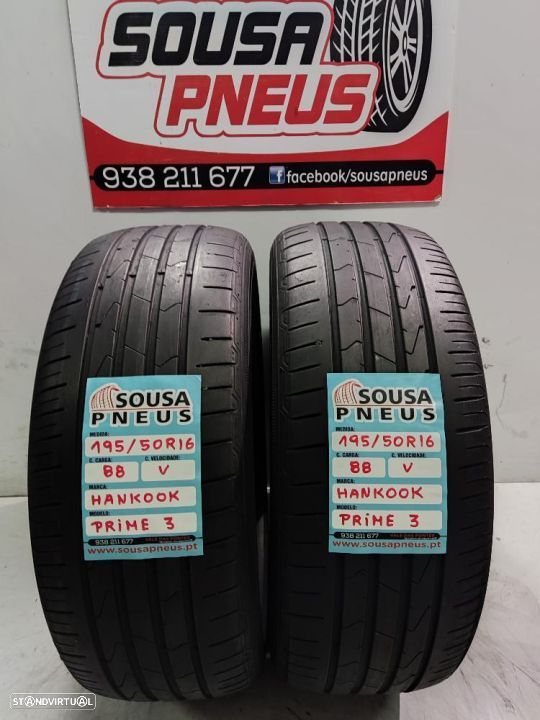 2 pneus semi novos 195-50r16 hankook - oferta dos portes 80 EUROS