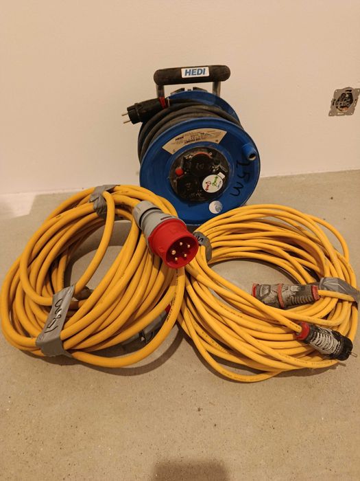 Przedłużacze siłowy i na bębnie kabel