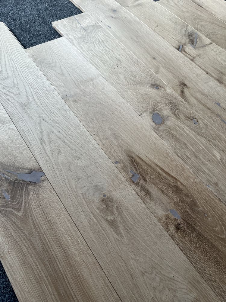 Deska Drewniana 3-W Dąb Rustic, Surowa, 4faza,Szczotka, 13x140x1600mm