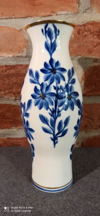 Porcelana Łomonosow Wazon Zdobienia Kobaltem h 25 cm