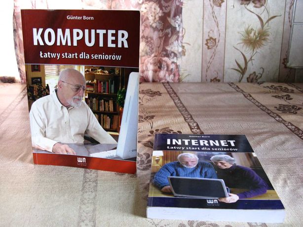 Zestaw książek komputer i internet, dla seniorów.