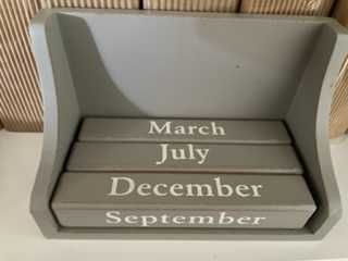 Calendário de madeira vintage desktop madeira mês mês