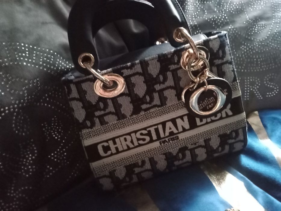 Mini torebka granatowo szara logowana