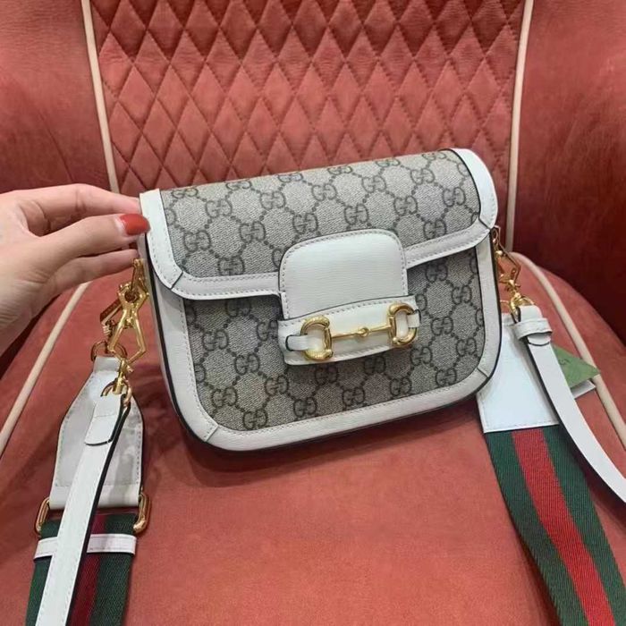 Gucci Horsebit 1955 Mini BagBeige/White