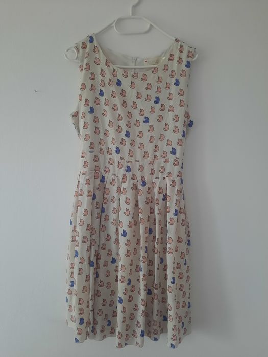 Zwiewna sukienka w koty roz 40 L