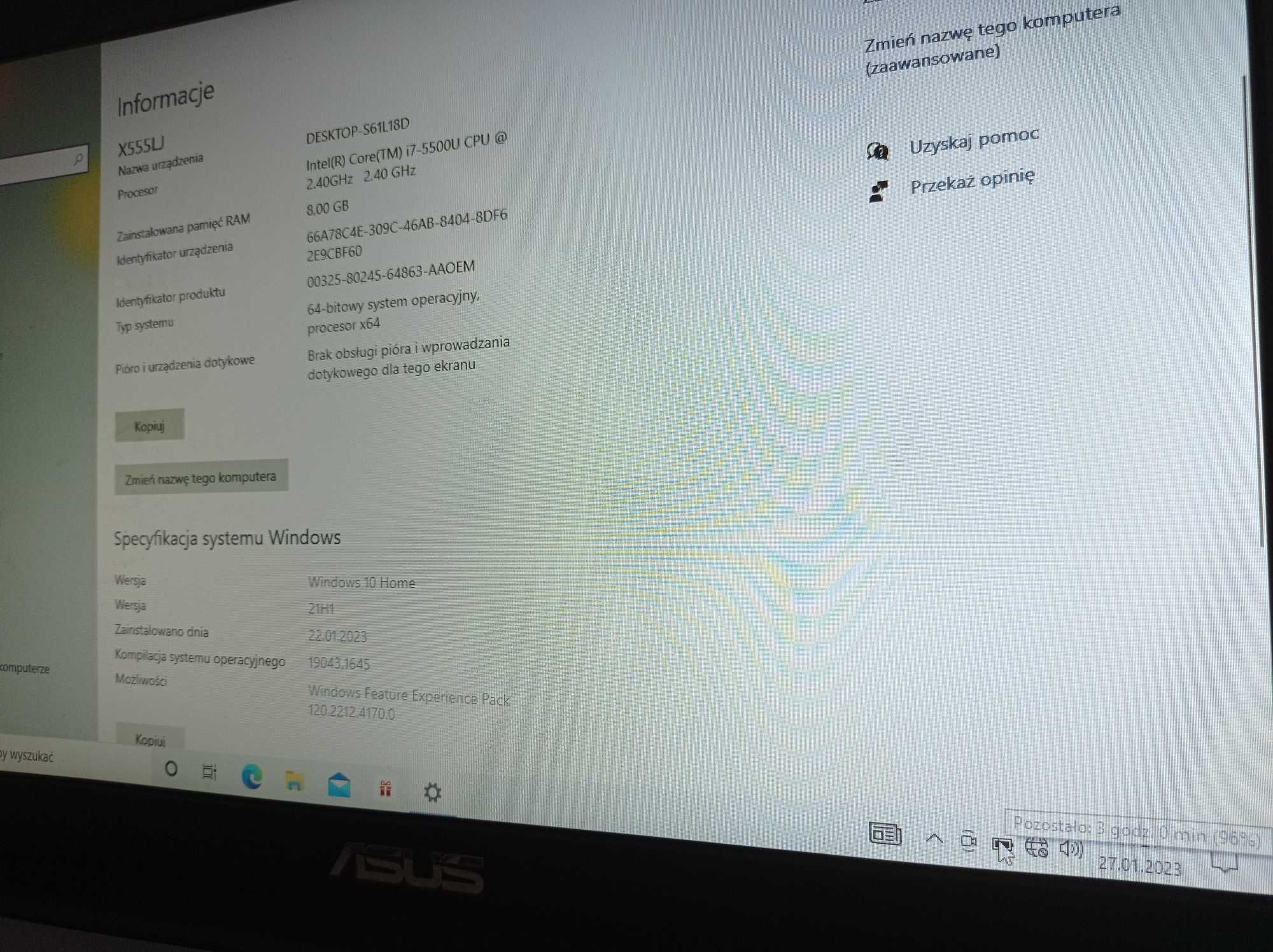 Laptop ASUS X555LJ  i7 5500U 8 GB GeForce 920M