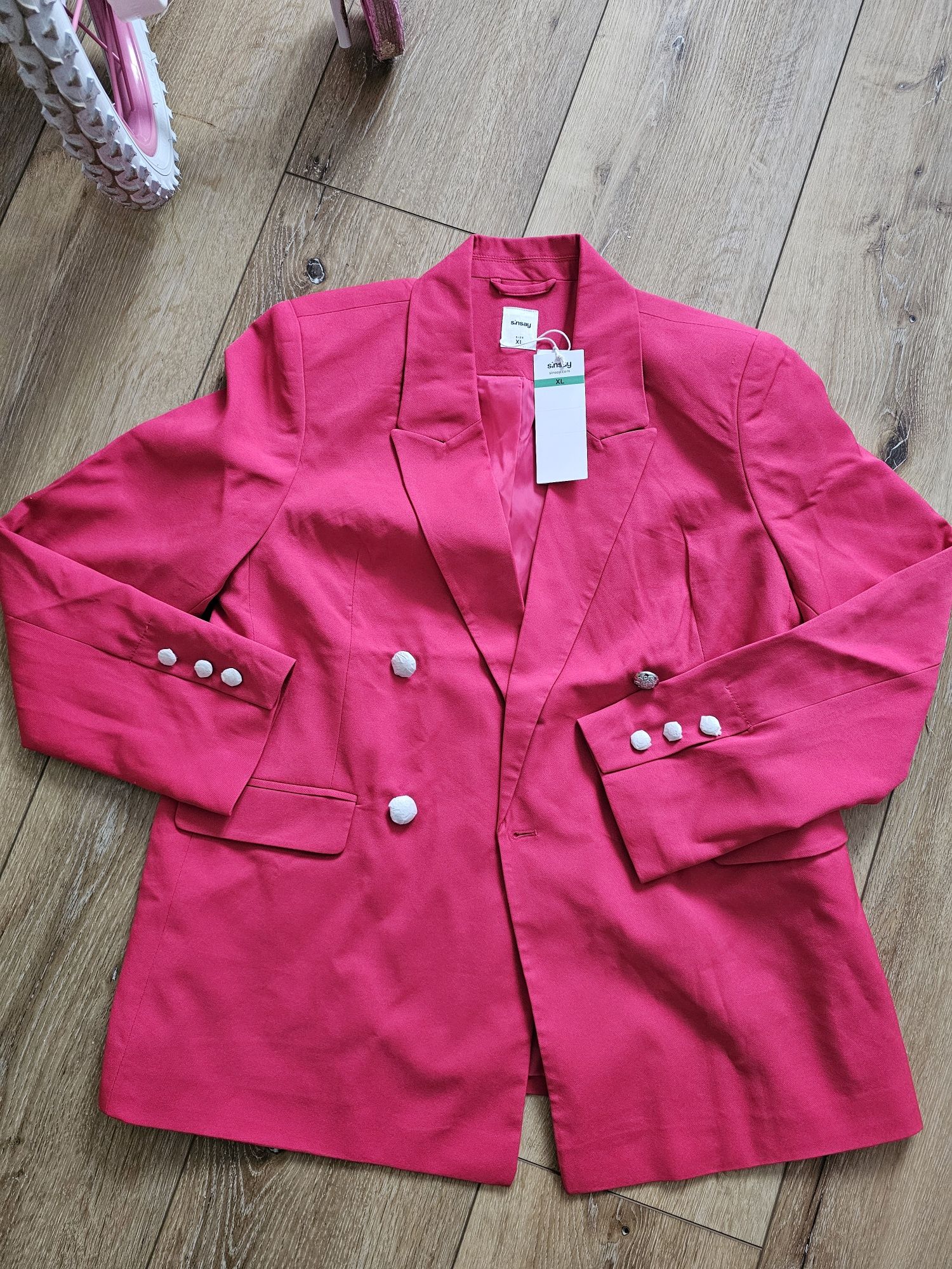 Nowy z metką żakiet marynarka regular fit XL fuksja