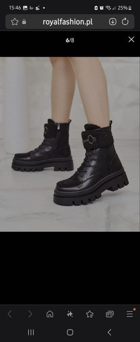 Super wygodne wiązane na suwak  botki z barankien