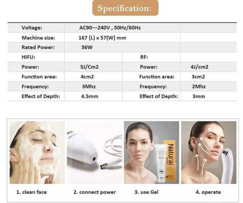 аппарат MINI HIFU Ultrasonic RF Beauty Machine для SMAS лифтинга