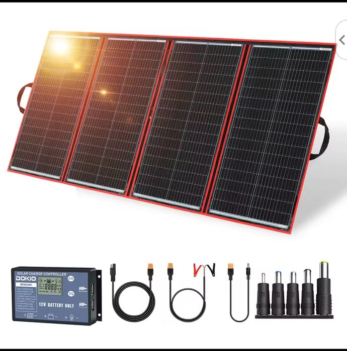 Panel słoneczny solarny Dokio 200W Kempingowy PRZENOŚNY składany