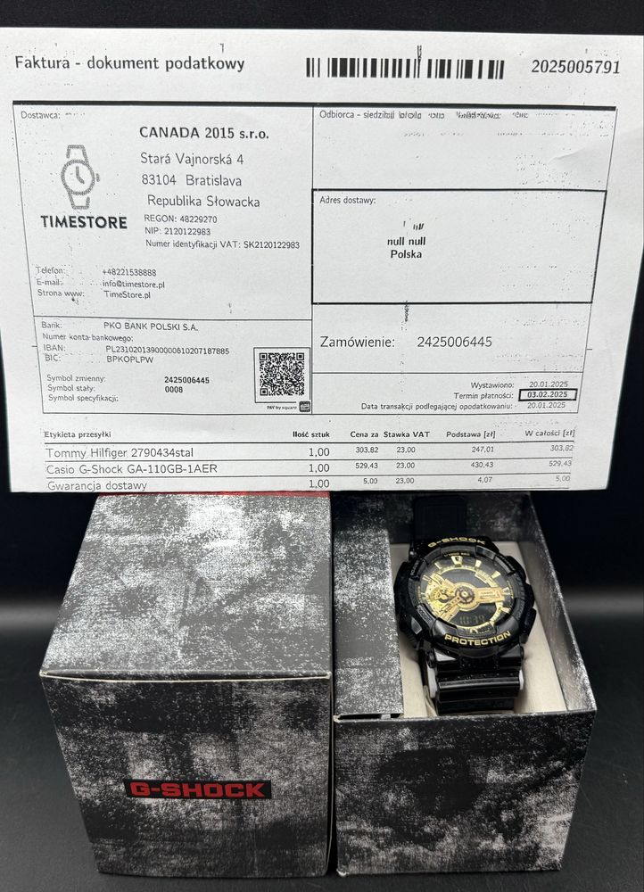Jak Nowy. Na gwarancji. Zegarek Casio G-SHOCK GA-110GB-1AER 20BAR.