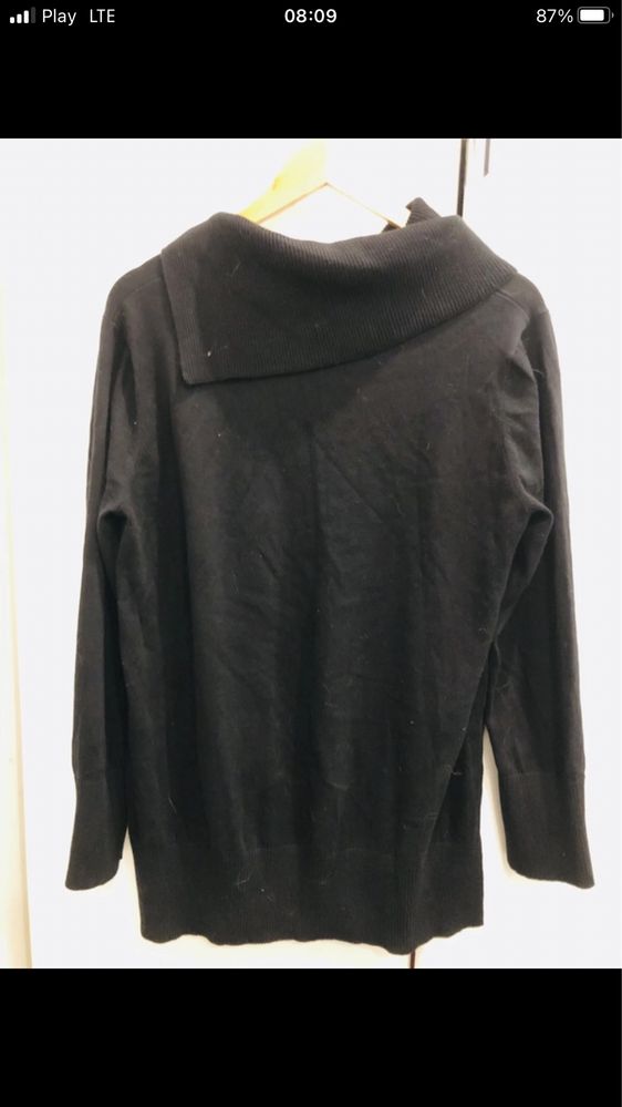 Czarny sweter golf DKNY Donna Karan New York rozmiar L