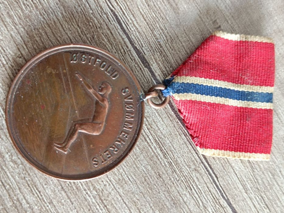 Medal pływacki norweski - stary przedwojenny