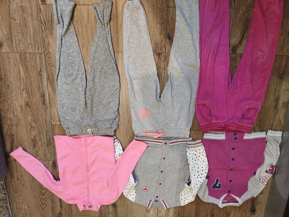 Zestaw dla dziewczynki bluzy dresy 128/134