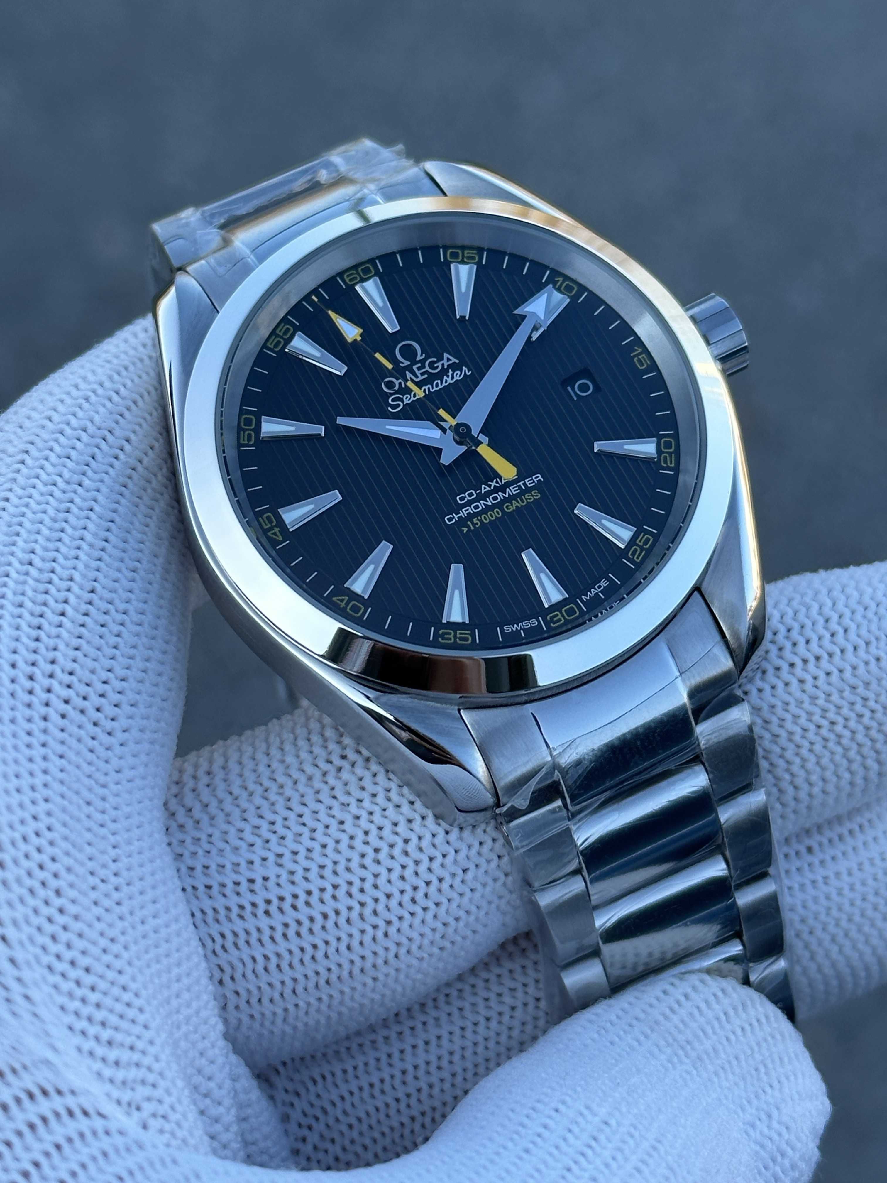 Швейцарские часы Omega Seamaster Aqua Terra Gauss Yellow. Топ качество