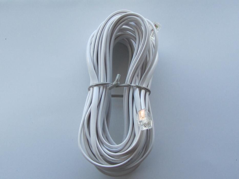 Kabel telefoniczny połączeniowy 4 żyłowy 6P4c (RJ11) 7m z PRL-u