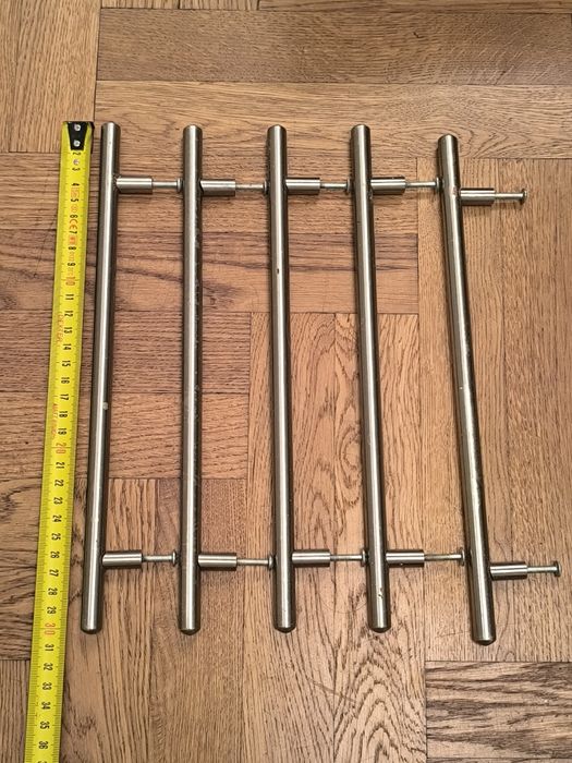 5x uchwyt reling meblowy do szafki 30 cm stal szczotkowana metalowe