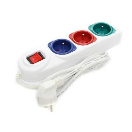 Przedłużacz  3m 3 gniazda z wyłącznikiem przeciążeniowym KD4006